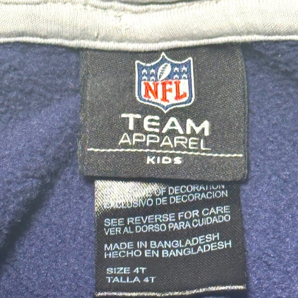 NFL Apparel, Seahawks Kids Navy Zip Up Hoodie, Size 4T - Picture 4 of 6